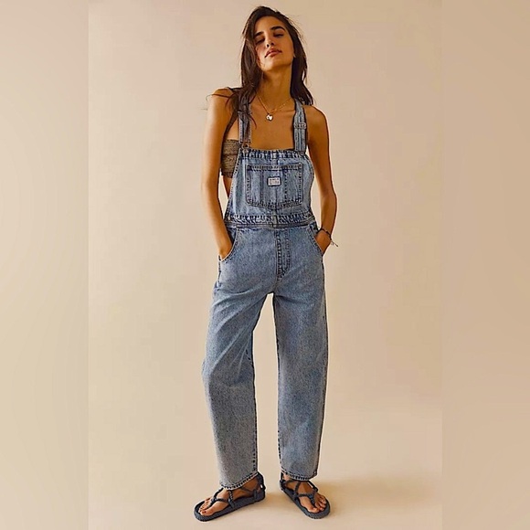 Free People Denim - Free People Light Blue Women's Denim Overalls
